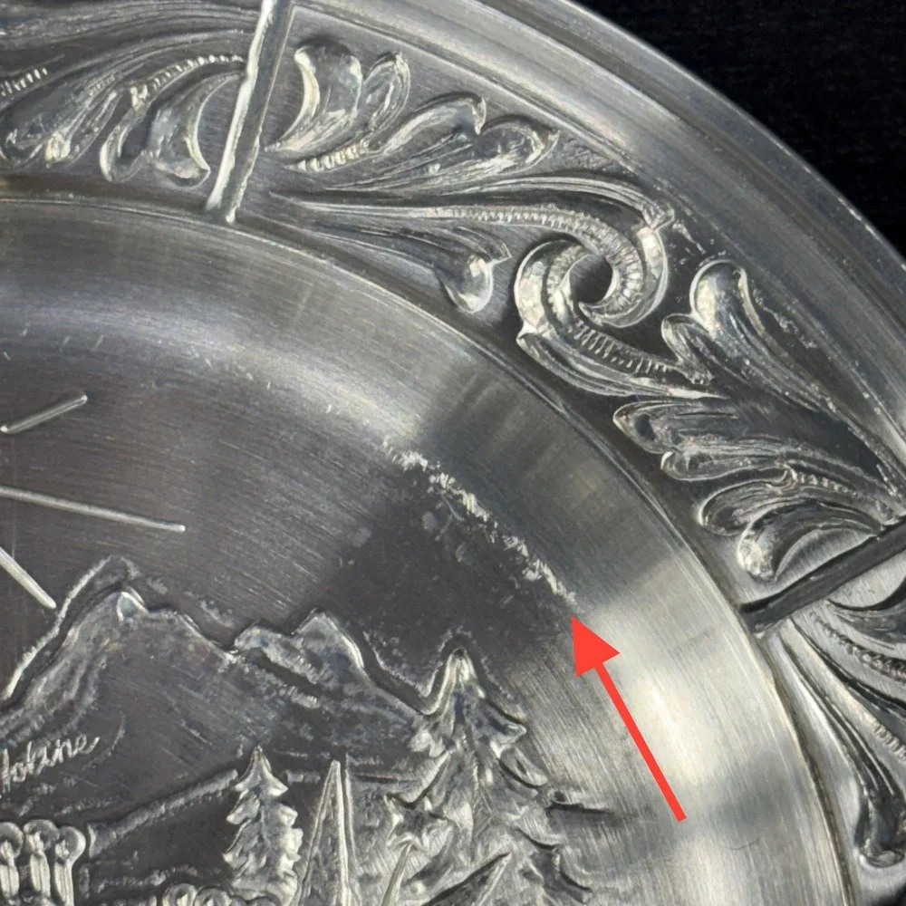 A. Holthe Norway Pewter Julen 2002 Christmas Plate 